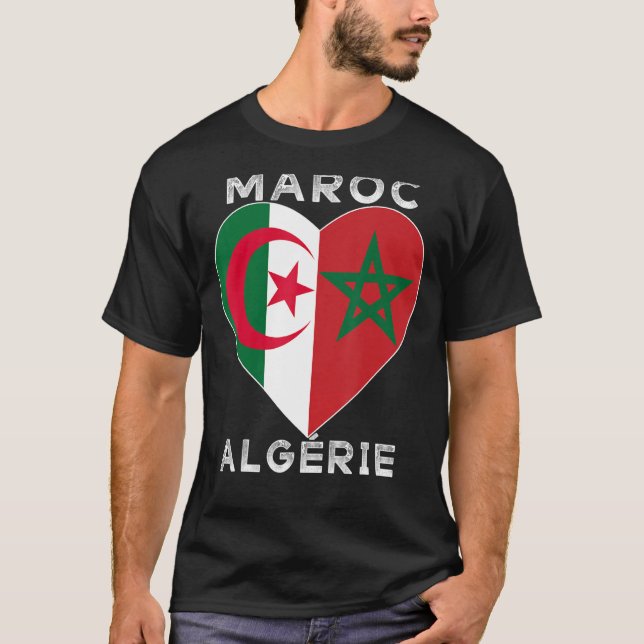 Algeriet, flagga, Marocko, Algeriet, Kärlek, Alger T Shirt (Framsida)
