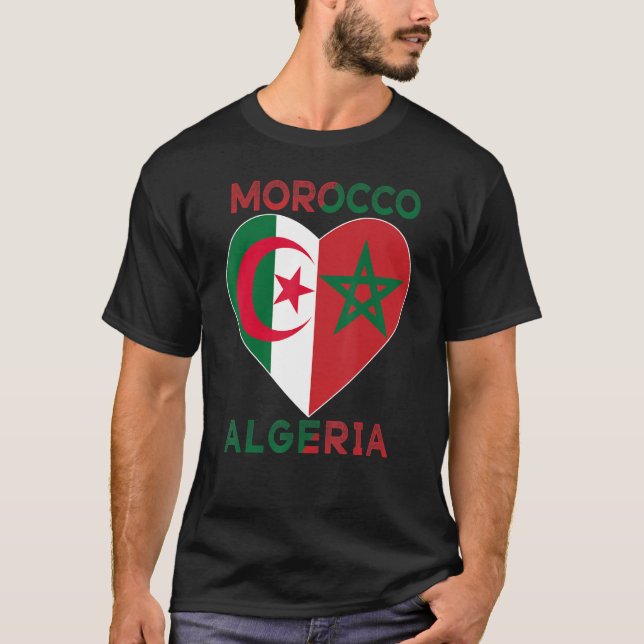 Algeriet, flagga, Marocko, Algeriet, Kärlek, Alger T Shirt (Framsida)