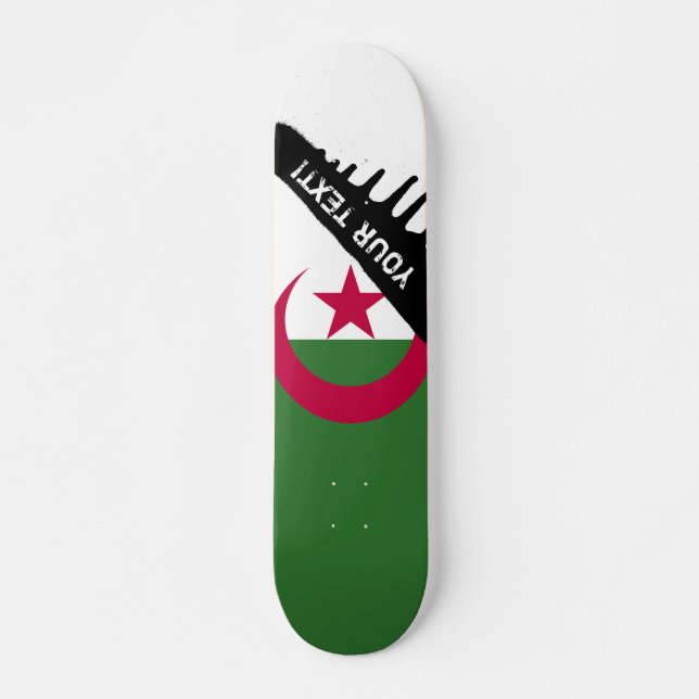 Algeriet Flagga Mini Skateboard Bräda 18,5 Cm (Framsida)
