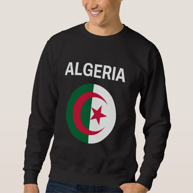 Algeriet Flagga Modern Lång Ärmad Tröja (Framsida)