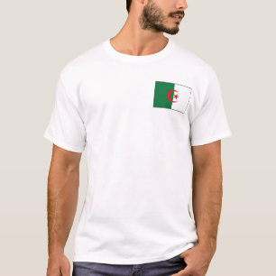 Algeriet Flagga och Karta T-Shirt