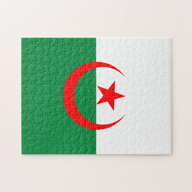 Algeriet Flagga Puzzle Pussel (Horisontell)