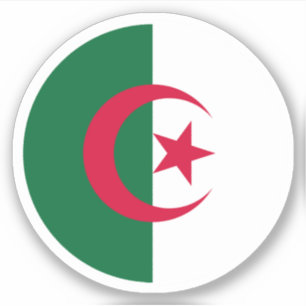 Algeriet Flagga Round Sticker Klistermärken