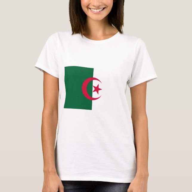 Algeriet Flagga T Shirt (Framsida)