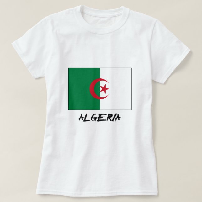 Algeriet Flagga Tee Shirt (Design framsida)