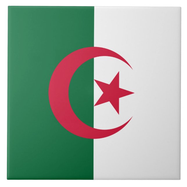Algeriet Flagga Tile Kakelplatta (Framsidan)