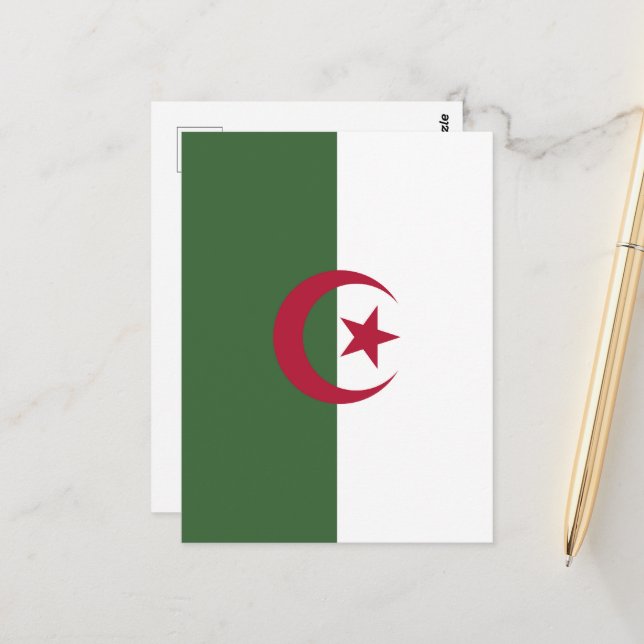 Algeriet flagga vykort (Fram/Back In Situ)
