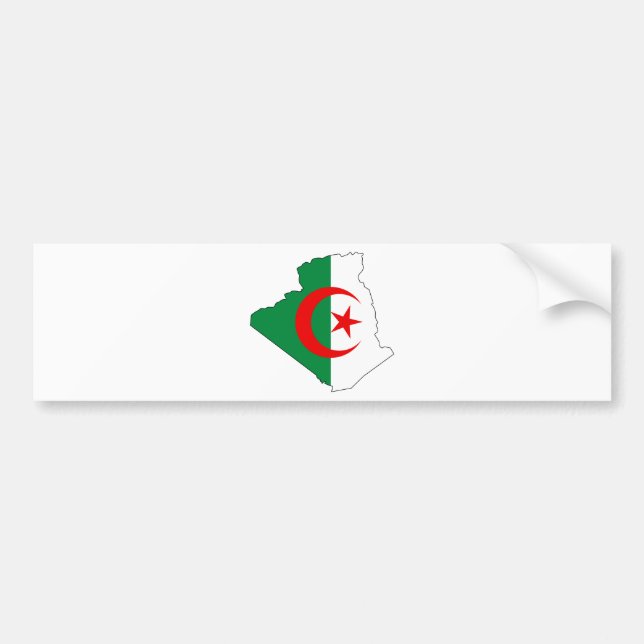 Algeriet flaggakarta DZ Bildekal (Framsidan)