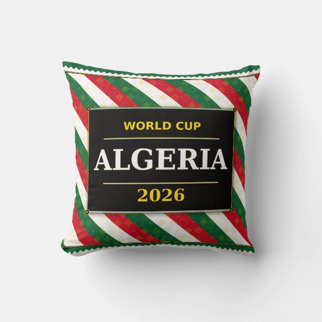 Algeriet Fotbollsfan 2026 med fantastiska mönster Kudde (Framsida)