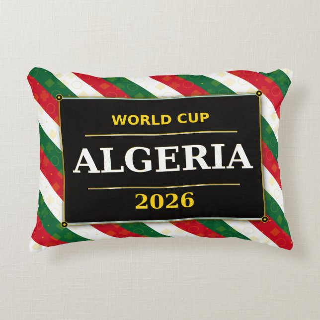 Algeriet Fotbollsfan 2026 med fantastiska mönster Prydnadskudde (Framsidan)