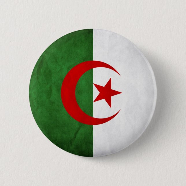 Algeriet Grunge Flagga Knapp (Framsida)