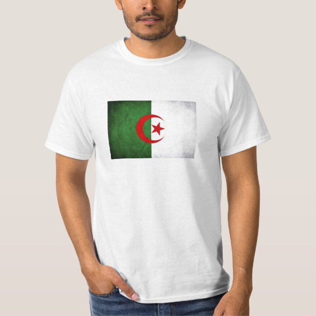 Algeriet Grunge Flagga Tee Shirt (Framsida)