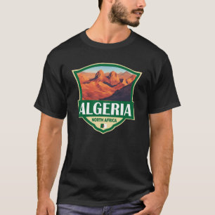 Algeriet Illustration Retro Badge T Shirt