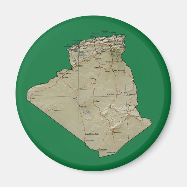 Algeriet Karta Magnet (Framsidan)