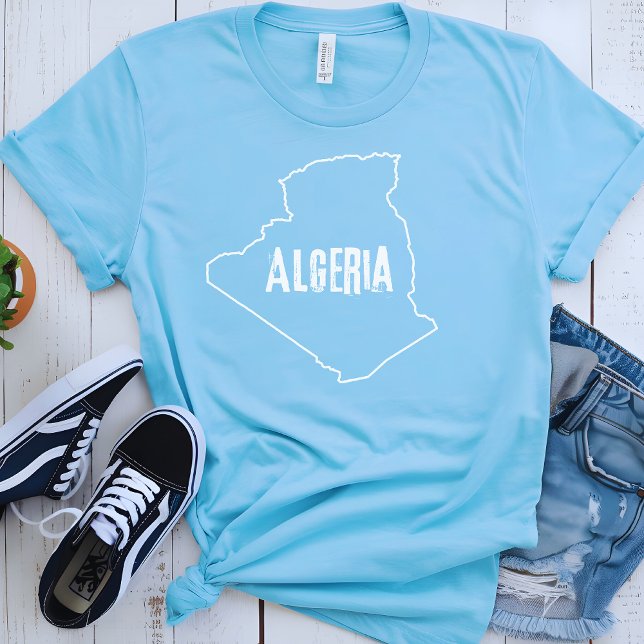 Algeriet Karta Shirt Algerian Land konturform T (Skapare uppladdad)