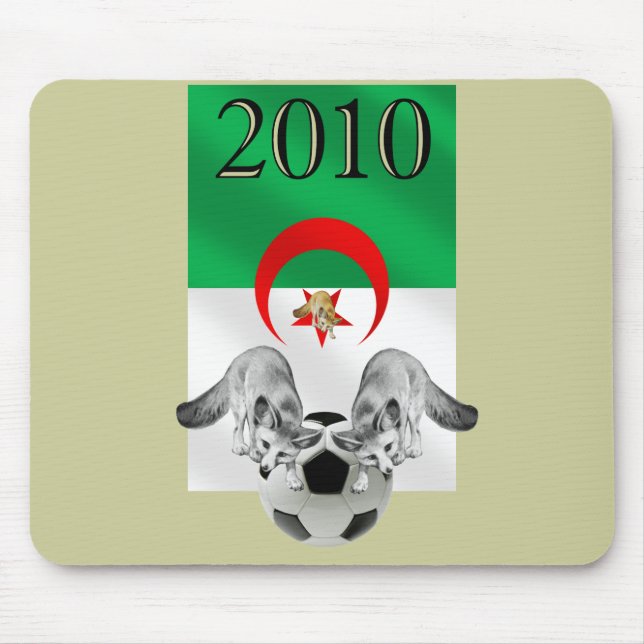 Algeriet Les Fennecs fotbollflagga 2010 Musmatta (Framsidan)