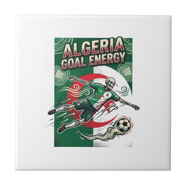 Algeriet Mål Energi Skelett Anfallare Nationer Fet Kakelplatta (Framsidan)