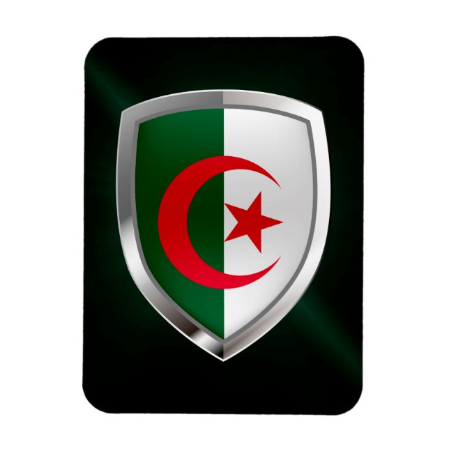 Algeriet Metallic Emblem Magnet (Vertikal)