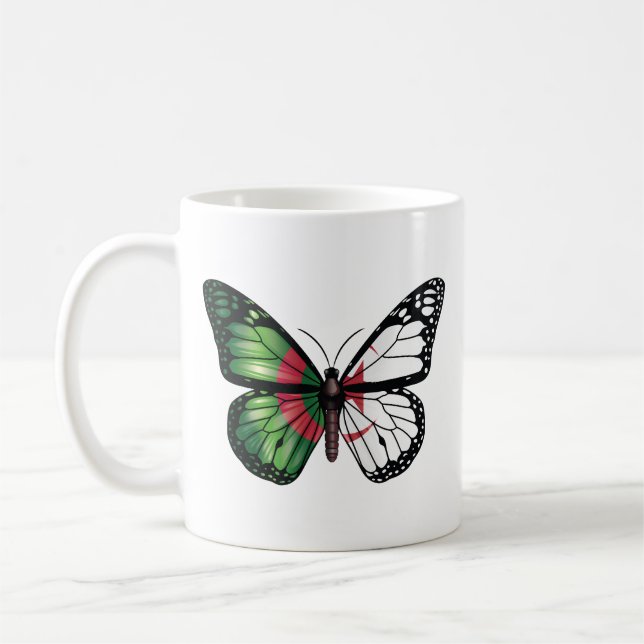 Algeriet Monarque Butterfly Flagga Kaffemugg (Vänster)
