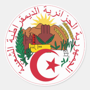 Algeriet National Emblem Runt Klistermärke