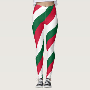 Algeriet National Flagga Färg Diagonal Stripe Leggings