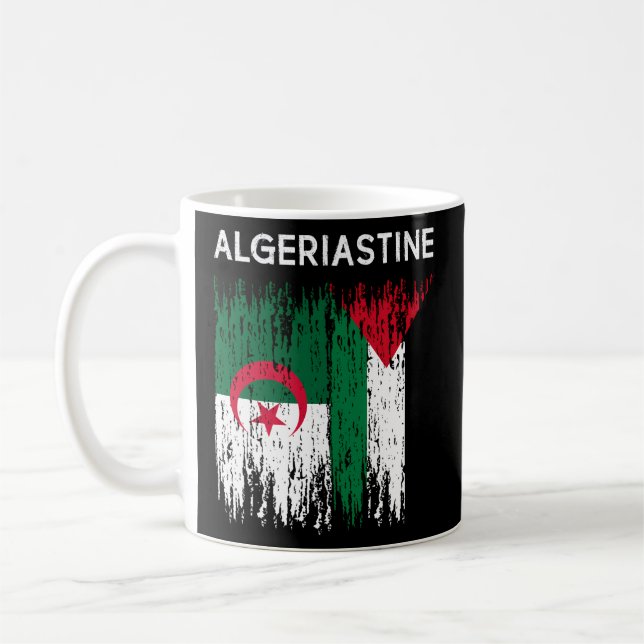 Algeriet och Palestinska Flagga Algeriet och Pales Kaffemugg (Vänster)