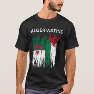 Algeriet och Palestinska Flagga Algeriet och Pales T Shirt