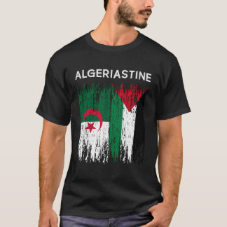 Algeriet och Palestinska Flagga Algeriet och Pales T Shirt