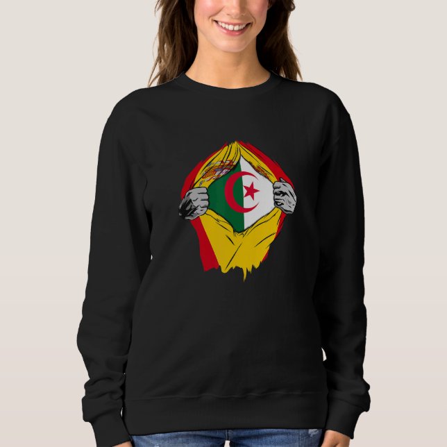 Algeriet och Spanien, Toppen-Flagga som är avkommo T Shirt (Framsida)