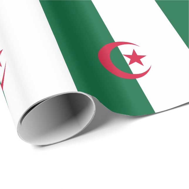 Algeriet patriotiska flagga presentpapper (Rullad Hörn)