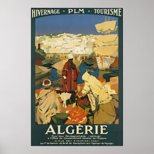Algeriet reseraffisch Afrika konst afrikansk tryck