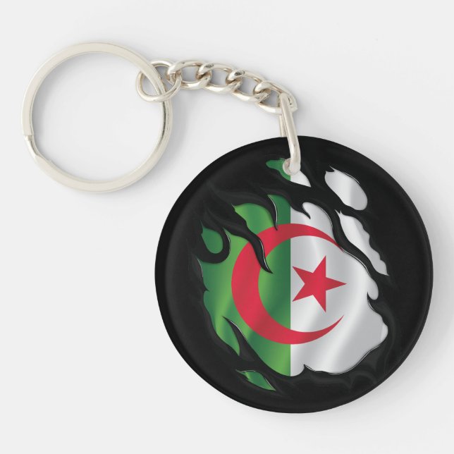 Algeriet Rippad Flagga (Framsidan)