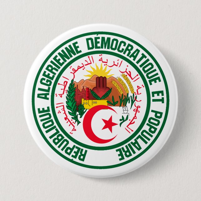 Algeriet Round Emblem Knapp (Framsida)