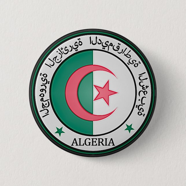 Algeriet Round Emblem Knapp (Framsida)
