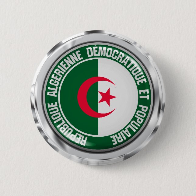 Algeriet Round Emblem Knapp (Framsida)