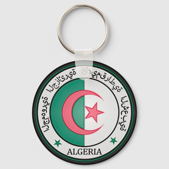 Algeriet Round Emblem Nyckelring (Framsida)