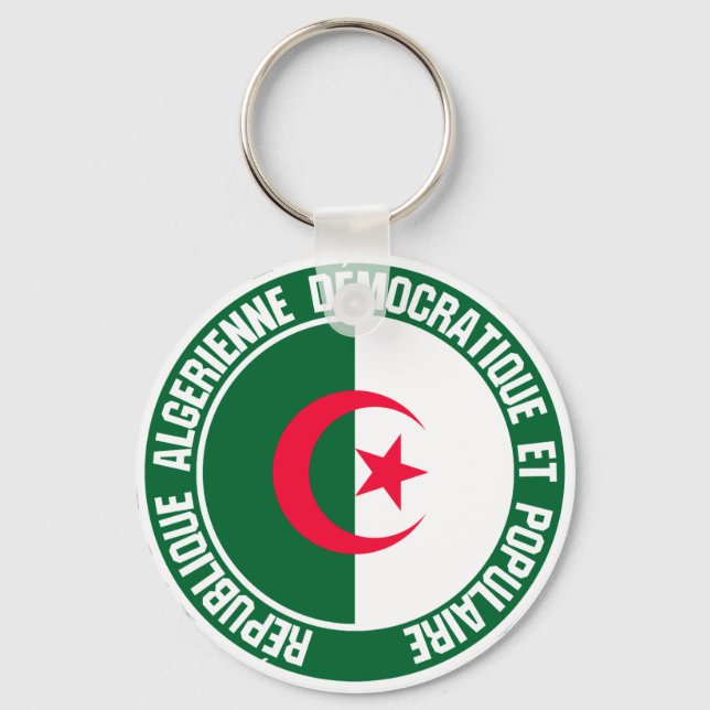 Algeriet Round Emblem Nyckelring (Framsida)
