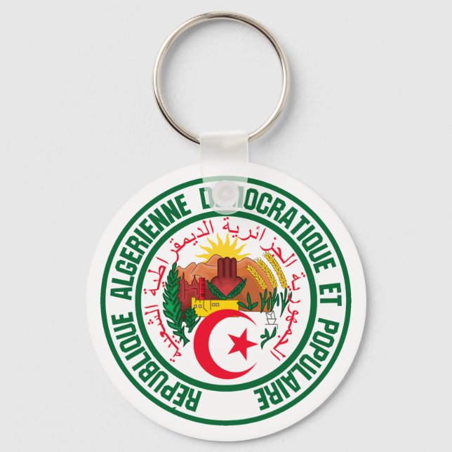 Algeriet Round Emblem Nyckelring (Framsida)