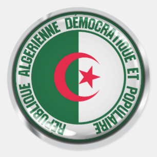 Algeriet Round Emblem Runt Klistermärke