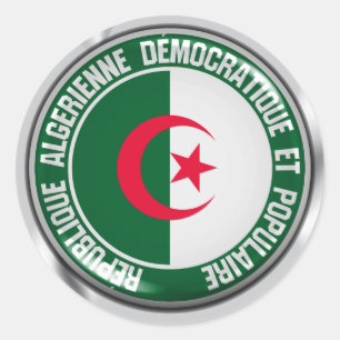 Algeriet Round Emblem Runt Klistermärke