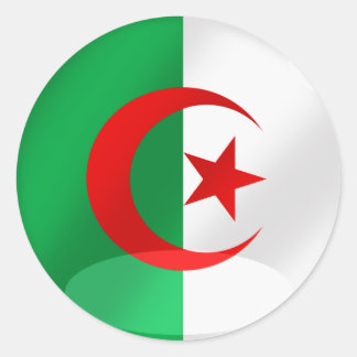Algeriet runt flagga med krom som reflexer klistermärke
