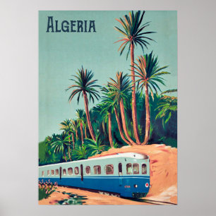 Algeriet, Tåg passerar palmerna Poster