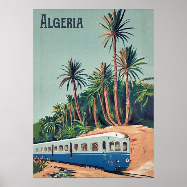 Algeriet, Tåg passerar palmerna Poster (Framsidan)