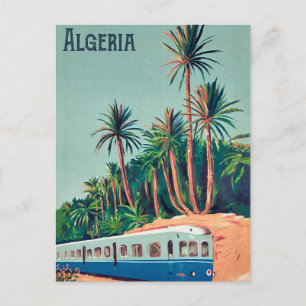 Algeriet, Tåg passerar palmerna Vykort