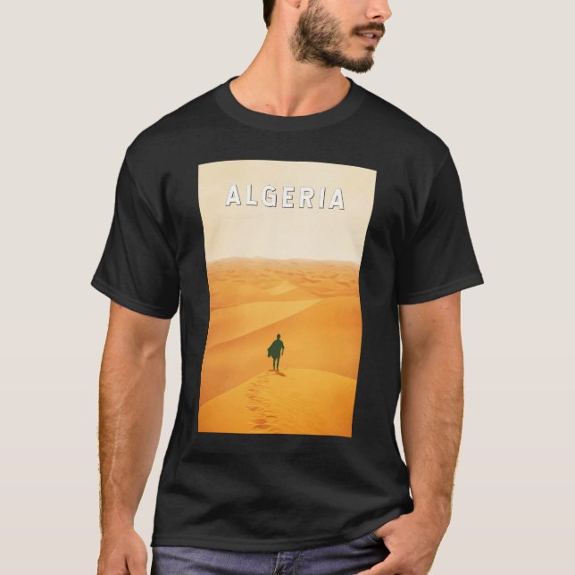 Algeriet Travel Art Vintage T Shirt (Framsida)