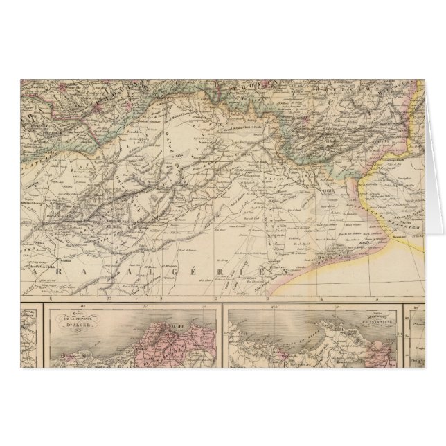 Algeriet, Tunisien Hälsningskort (Framsidan Horizontal)