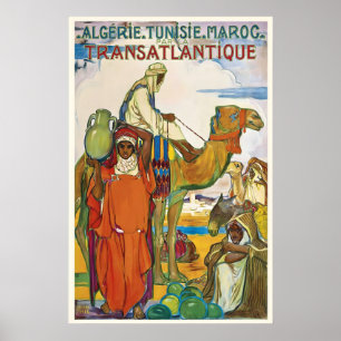 Algeriet Tunisien Marocko Vintage Resa Poster