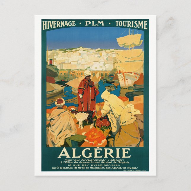 Algeriet Vintage resor Poster återställt Vykort (Framsida)