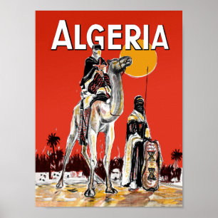 Algeriet vintage resoraffisch poster