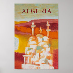 Algeriet vintage resoraffisch poster